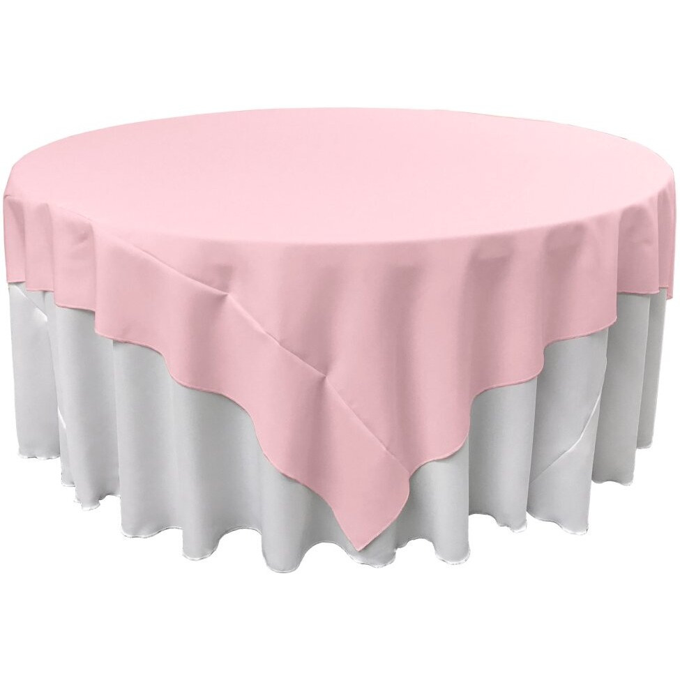 TCpop72x72-PinkLgtP37 Polyester Poplin Square Tablecloth  Light Pink - 72 x 72 in.