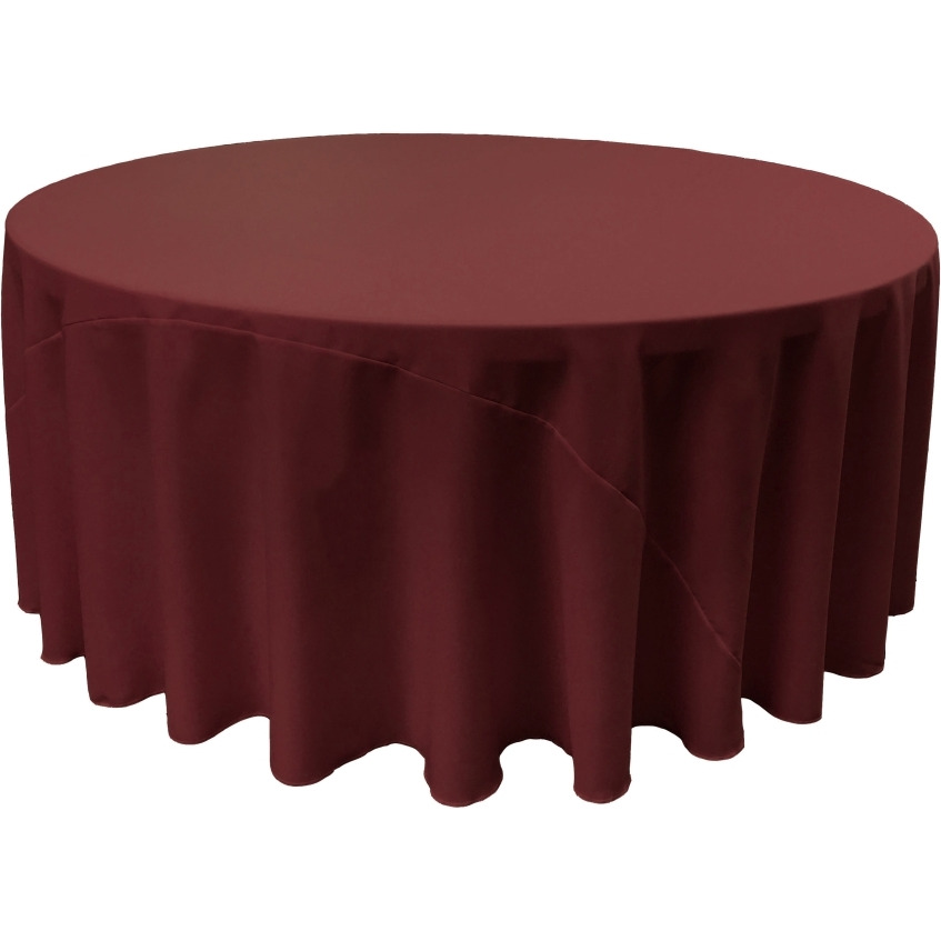 TCpop120R-BurgundyP17 Polyester Poplin Tablecloth  Burgundy - 120 in. Round