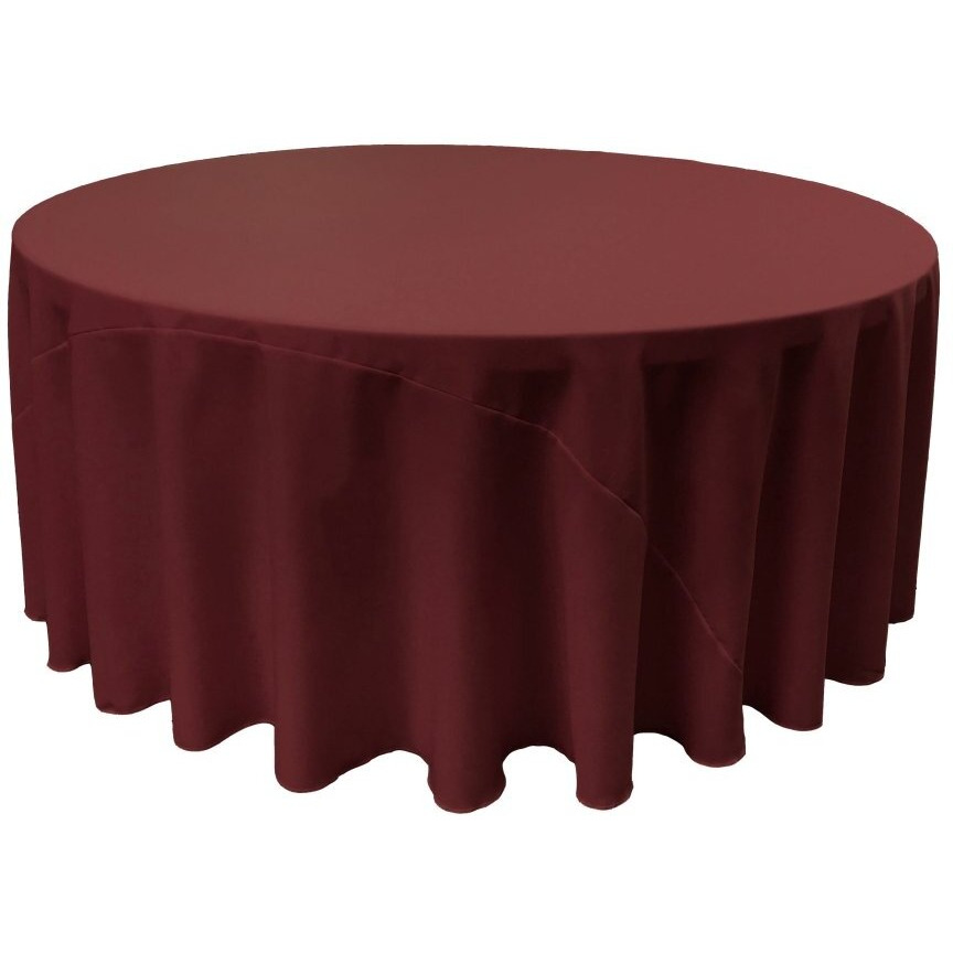 TCpop120R-BurgundyP17 Polyester Poplin Tablecloth  Burgundy - 120 in. Round