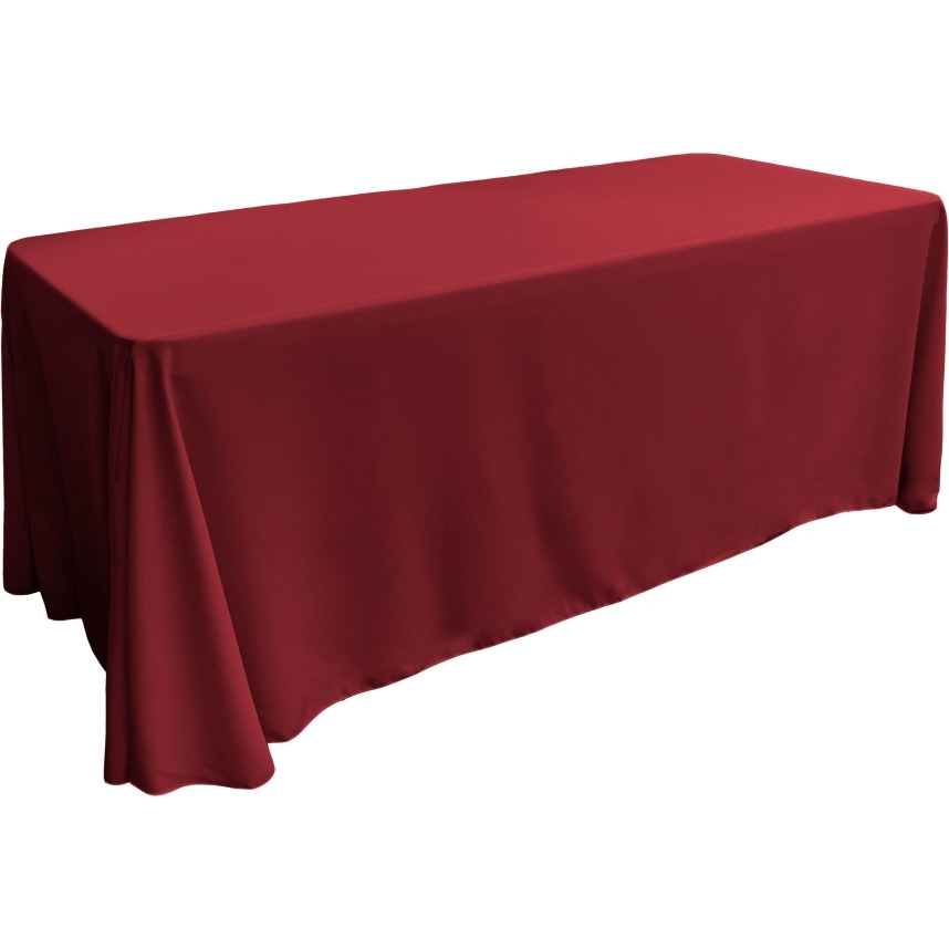 TCpop90x156-CranberryP28 Polyester Poplin Rectangular Tablecloth  Cranberry - 90 x 156 in.