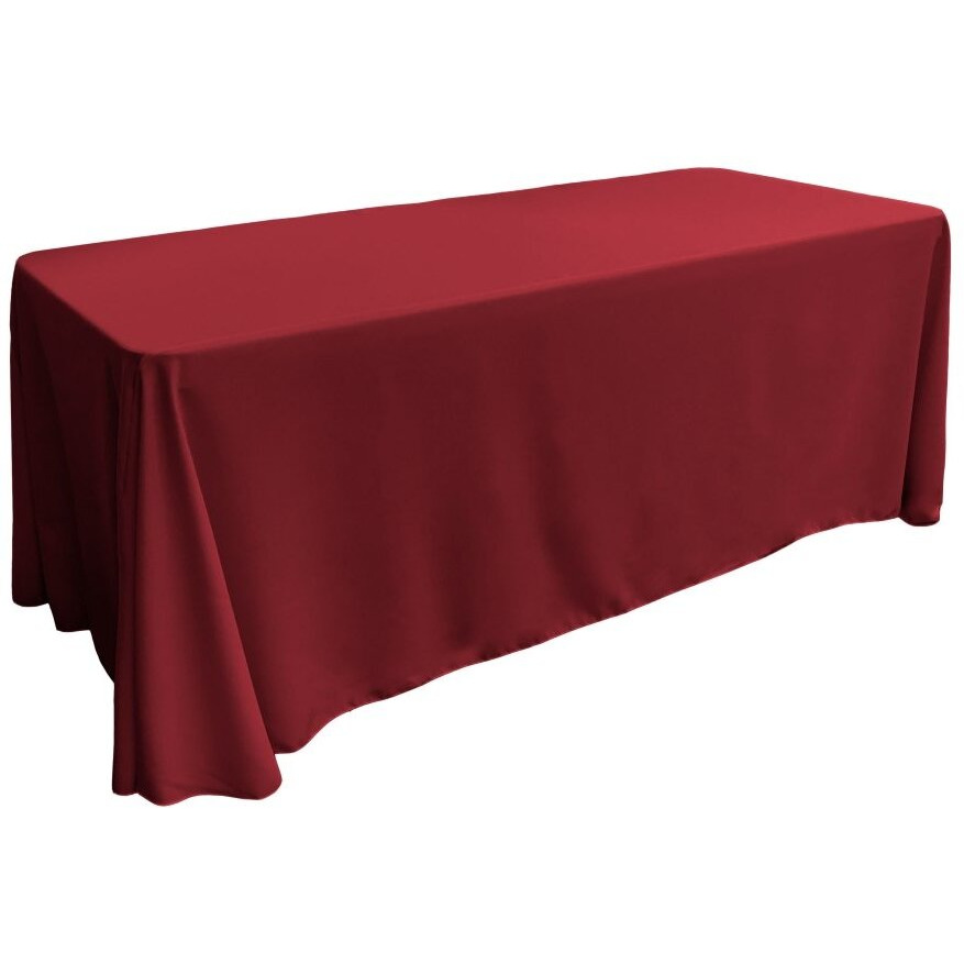 TCpop90x156-CranberryP28 Polyester Poplin Rectangular Tablecloth  Cranberry - 90 x 156 in.