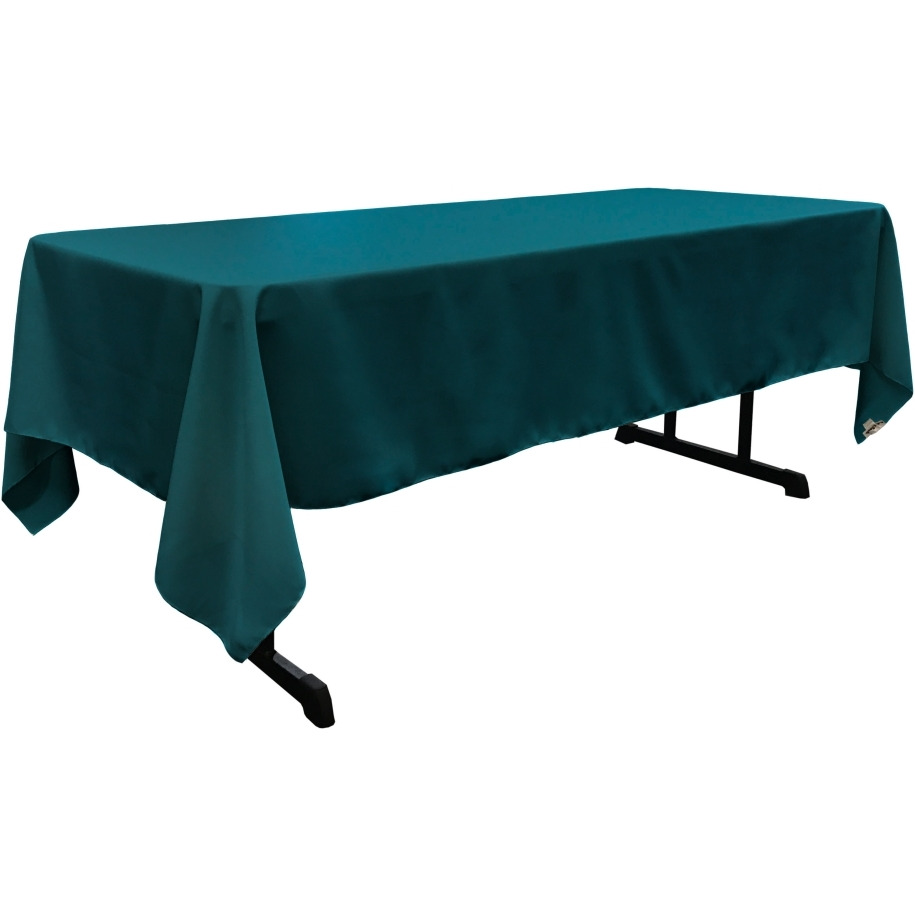 TCpop60x144-TealDrkP82 Polyester Poplin Rectangular Tablecloth  Dark Teal - 60 x 144 in.