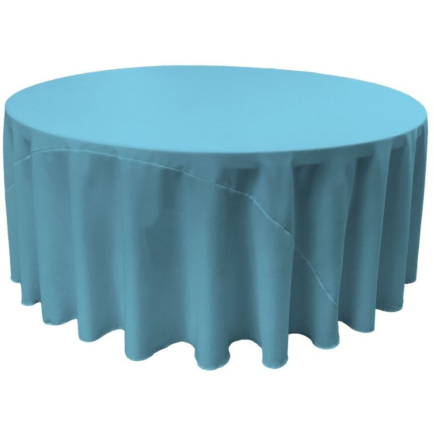 TCpop132R-TurquoiseDrkP52 Polyester Poplin Tablecloth  Dark Turquoise - 132 in. Round