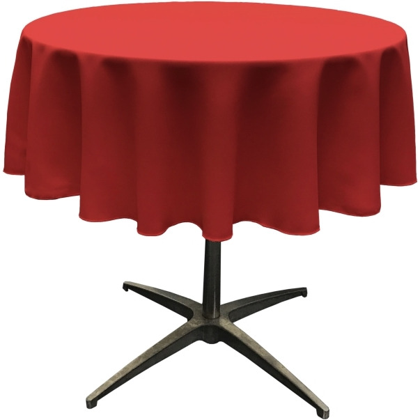 TCpop51R-RedP98 Polyester Poplin Tablecloth  Red - 51 in. Round