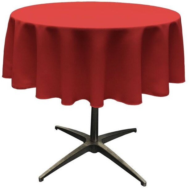 TCpop51R-RedP98 Polyester Poplin Tablecloth  Red - 51 in. Round