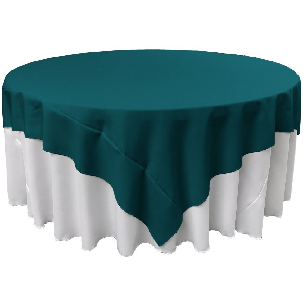 TCpop72x72-TealDrkP82 Polyester Poplin Square Tablecloth  Dark Teal - 72 x 72 in.