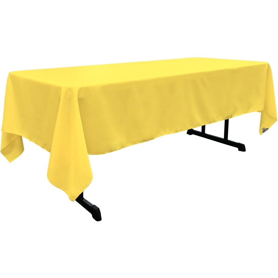TCpop60x108-YellowLghtP99 Polyester Poplin Rectangular Tablecloth  Light Yellow - 60 x 108 in.