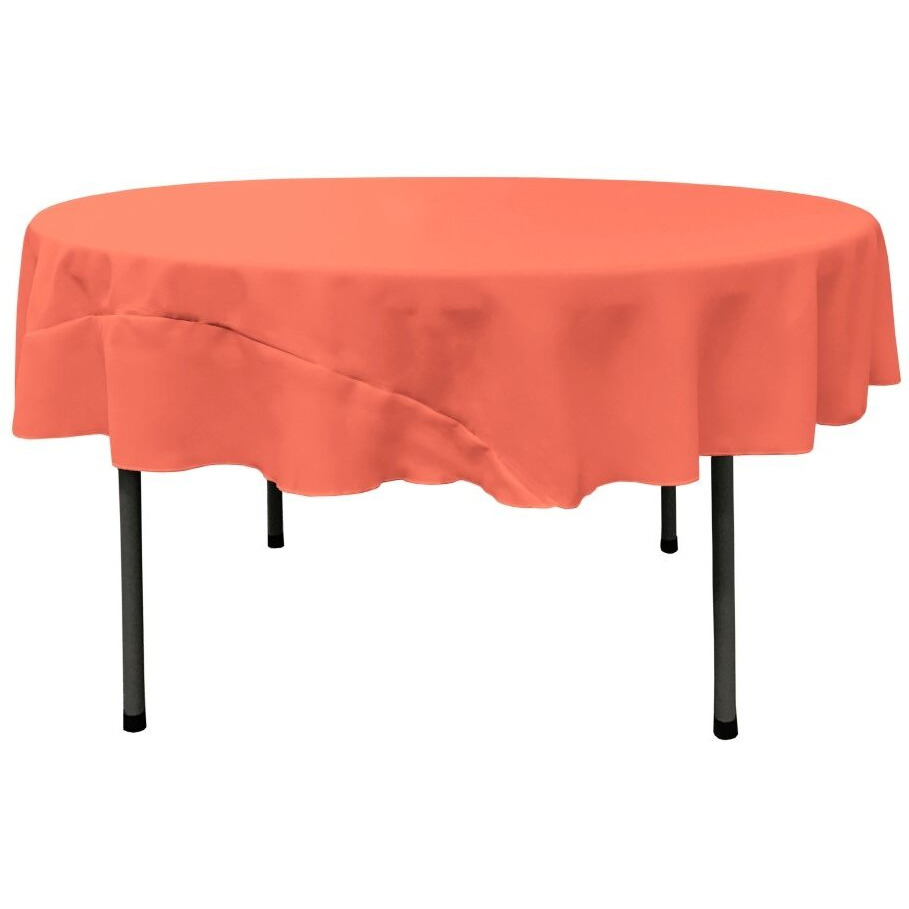TCpop72R-CoralP55 Polyester Poplin Tablecloth  Coral - 72 in. Round