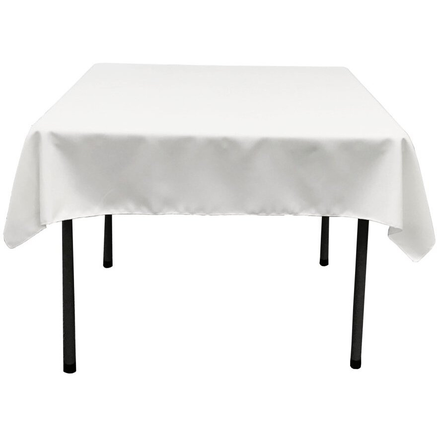 TCpop58x58-WhiteP11 Polyester Poplin Square Tablecloth  White - 58 x 58 in.