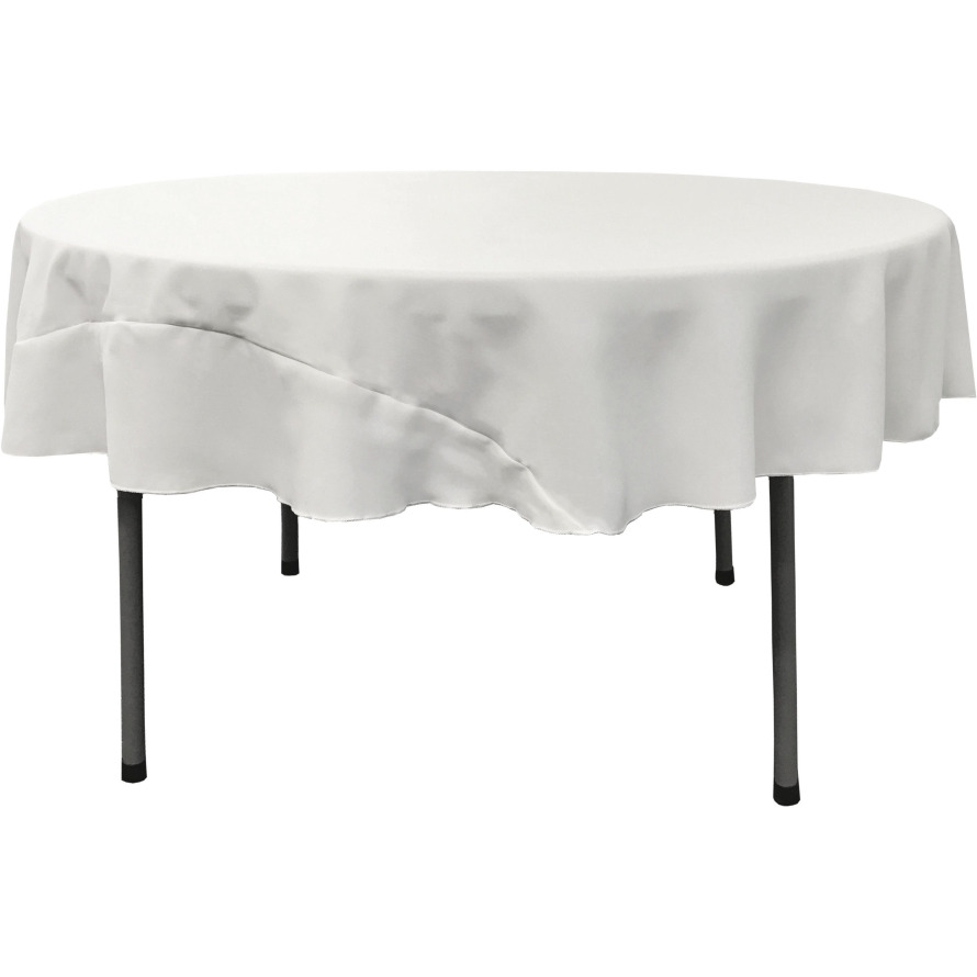TCpop72R-WhiteP11 Polyester Poplin Tablecloth  White - 72 in. Round