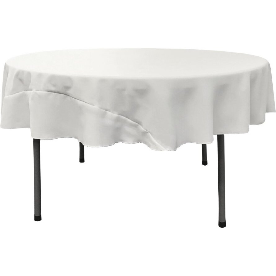 TCpop72R-WhiteP11 Polyester Poplin Tablecloth  White - 72 in. Round