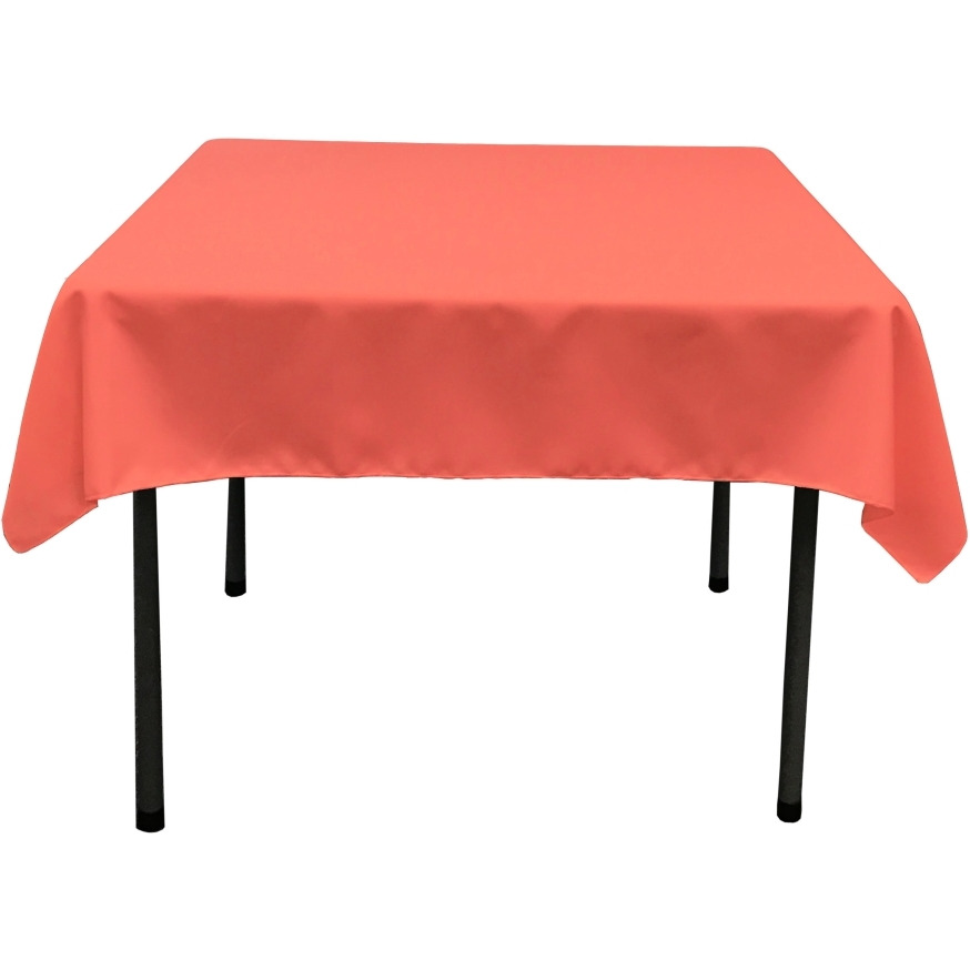 TCpop58x58-CoralP55 Polyester Poplin Square Tablecloth  Coral - 58 x 58 in.