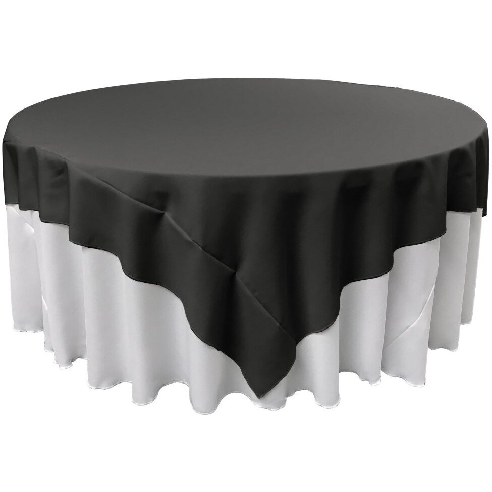 TCpop72x72-BlackP24 Polyester Poplin Square Tablecloth  Black - 72 x 72 in.