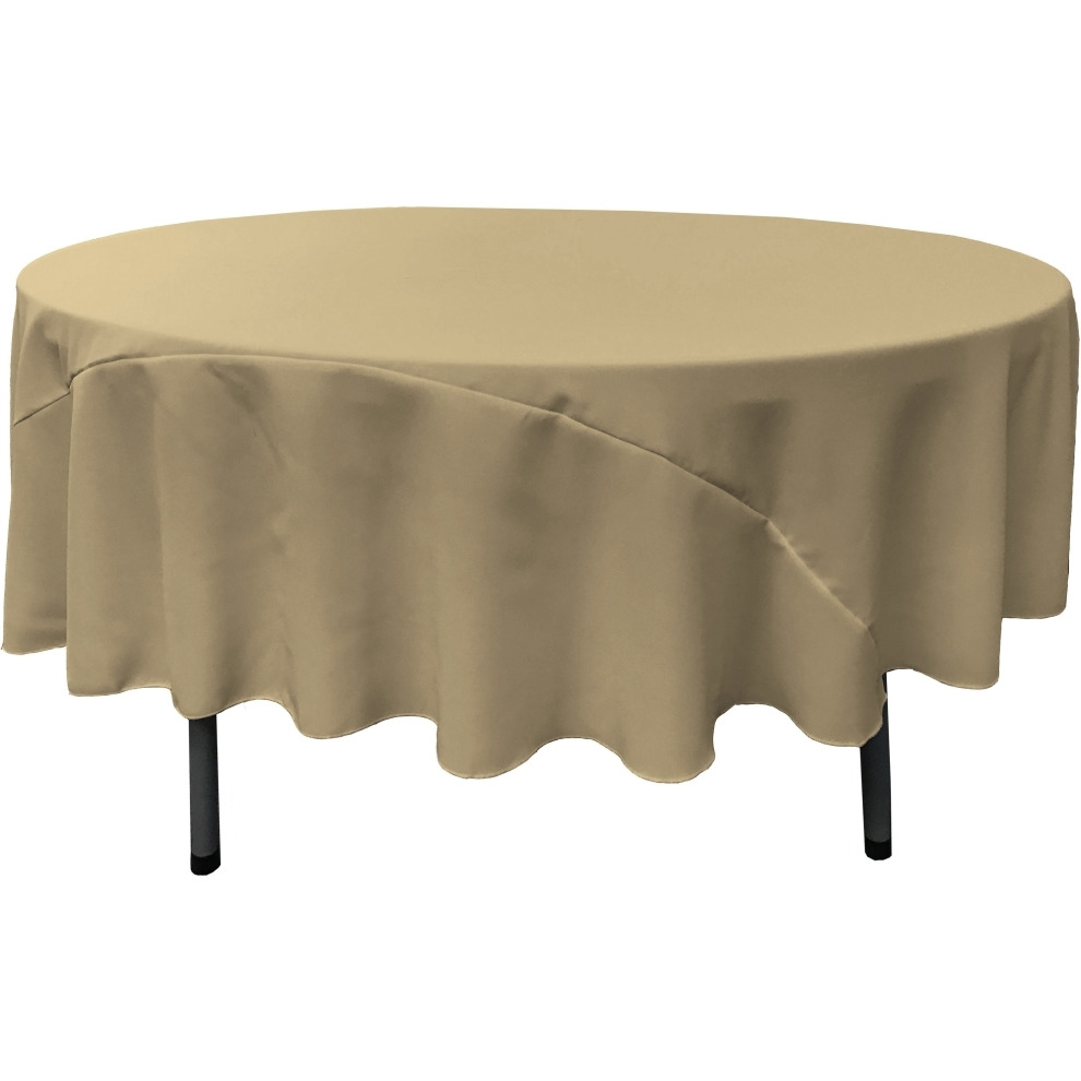 TCpop90R-TaupeP13 Polyester Poplin Tablecloth  Taupe - 90 in. Round