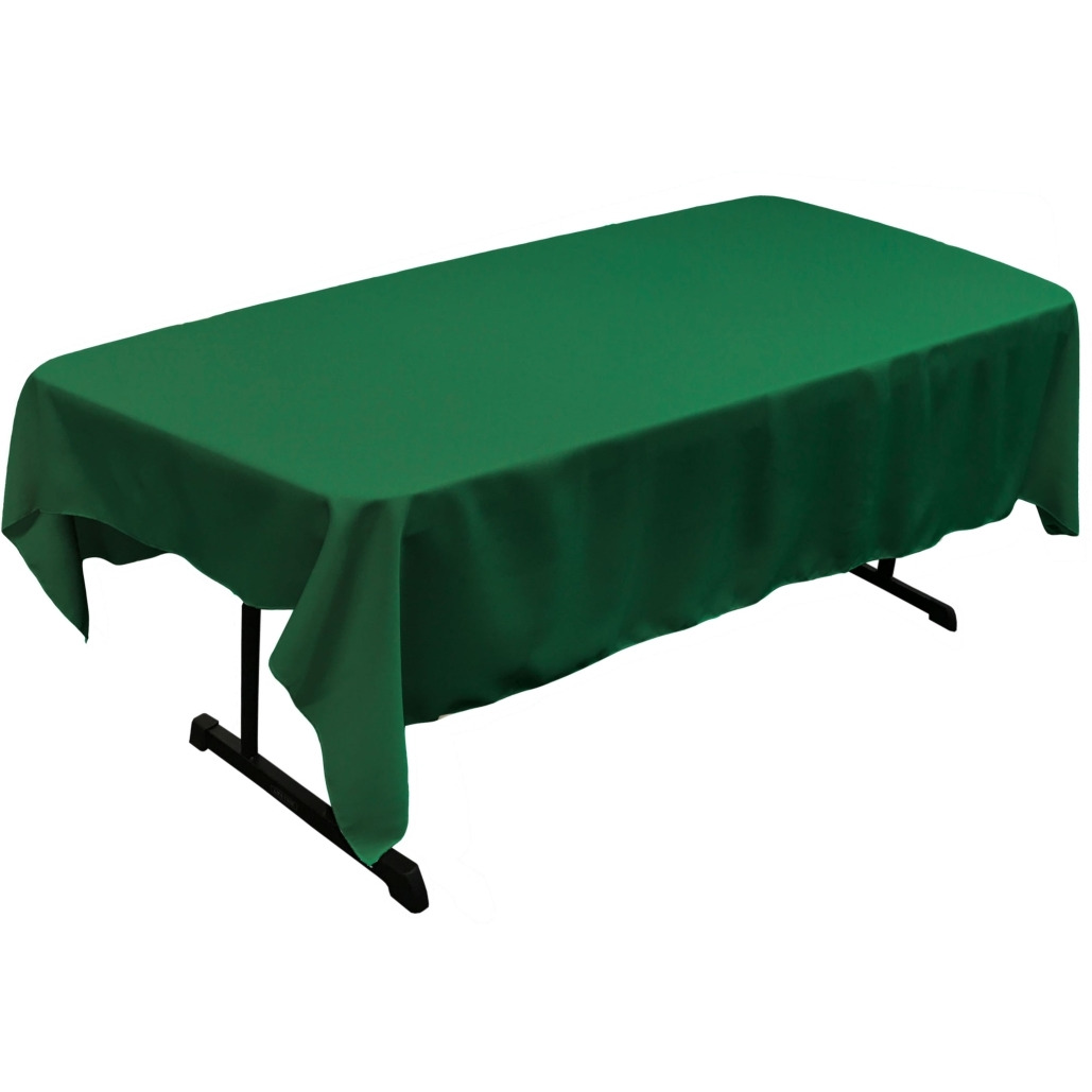TCpop60x90-GreenEmP32 Polyester Poplin Rectangular Tablecloth  Green Emerald - 60 x 90 in.