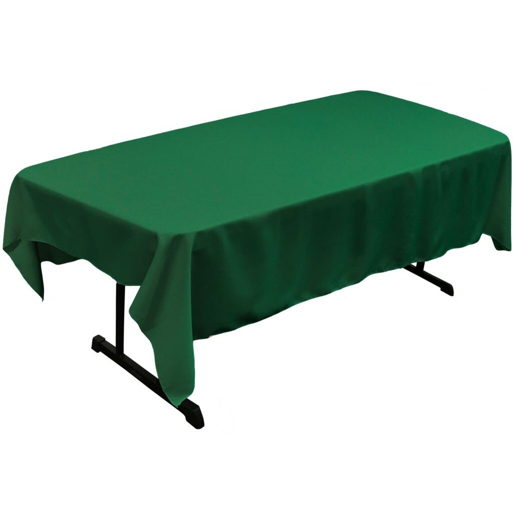 TCpop60x90-GreenEmP32 Polyester Poplin Rectangular Tablecloth  Green Emerald - 60 x 90 in.