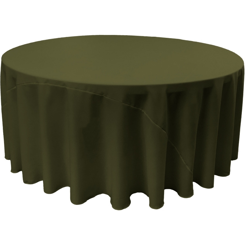 TCpop108R-OliveP21 Polyester Poplin Tablecloth  Olive - 108 in. Round