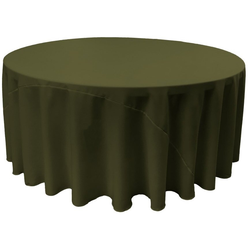 TCpop108R-OliveP21 Polyester Poplin Tablecloth  Olive - 108 in. Round