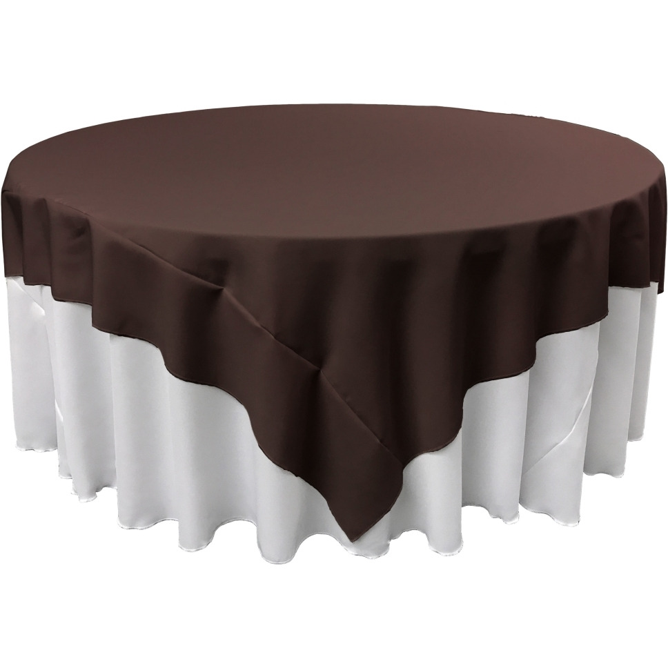 TCpop72x72-BrownP22 Polyester Poplin Square Tablecloth  Brown - 72 x 72 in.