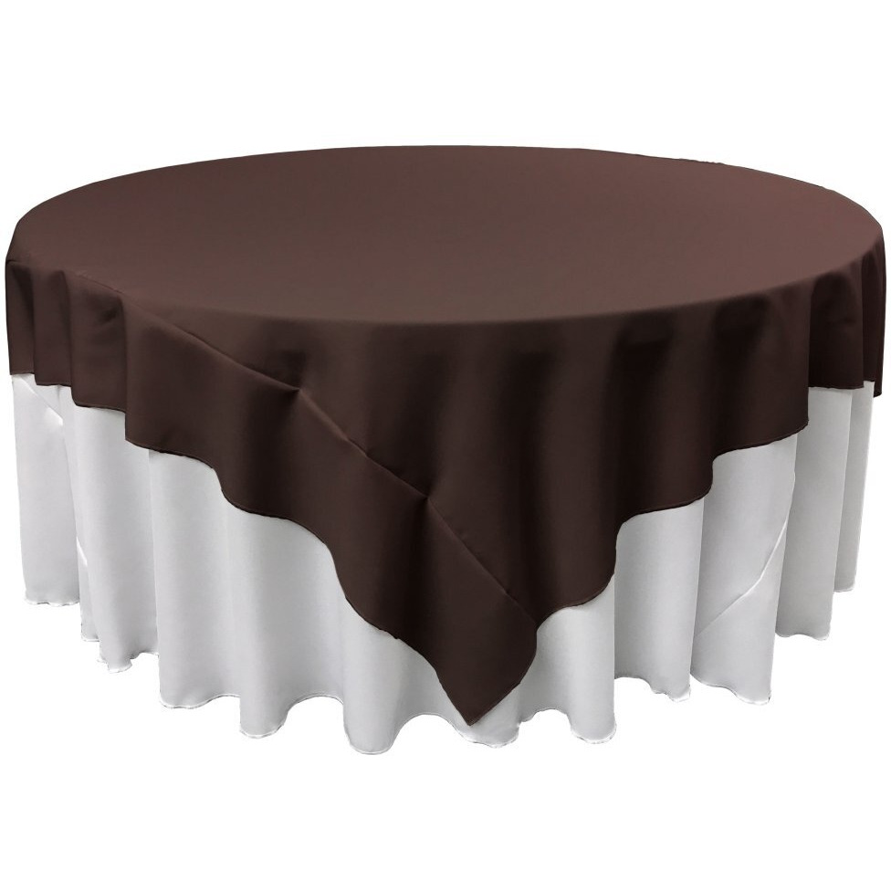 TCpop72x72-BrownP22 Polyester Poplin Square Tablecloth  Brown - 72 x 72 in.