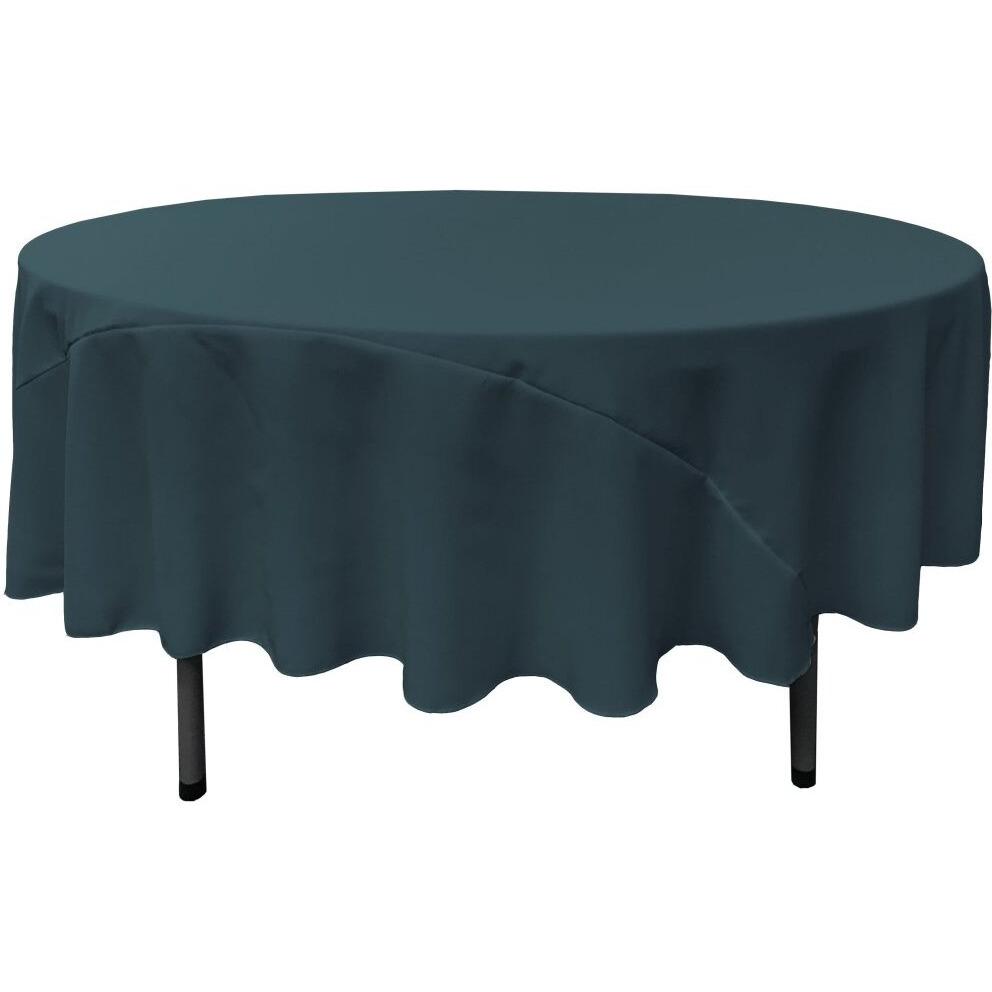 TCpop90R-TealDrkP82 Polyester Poplin Tablecloth  Dark Teal - 90 in. Round