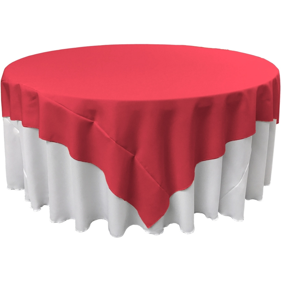 TCpop90x90-FuchsiaP49 Polyester Poplin Square Tablecloth  Fuchsia - 90 x 90 in.
