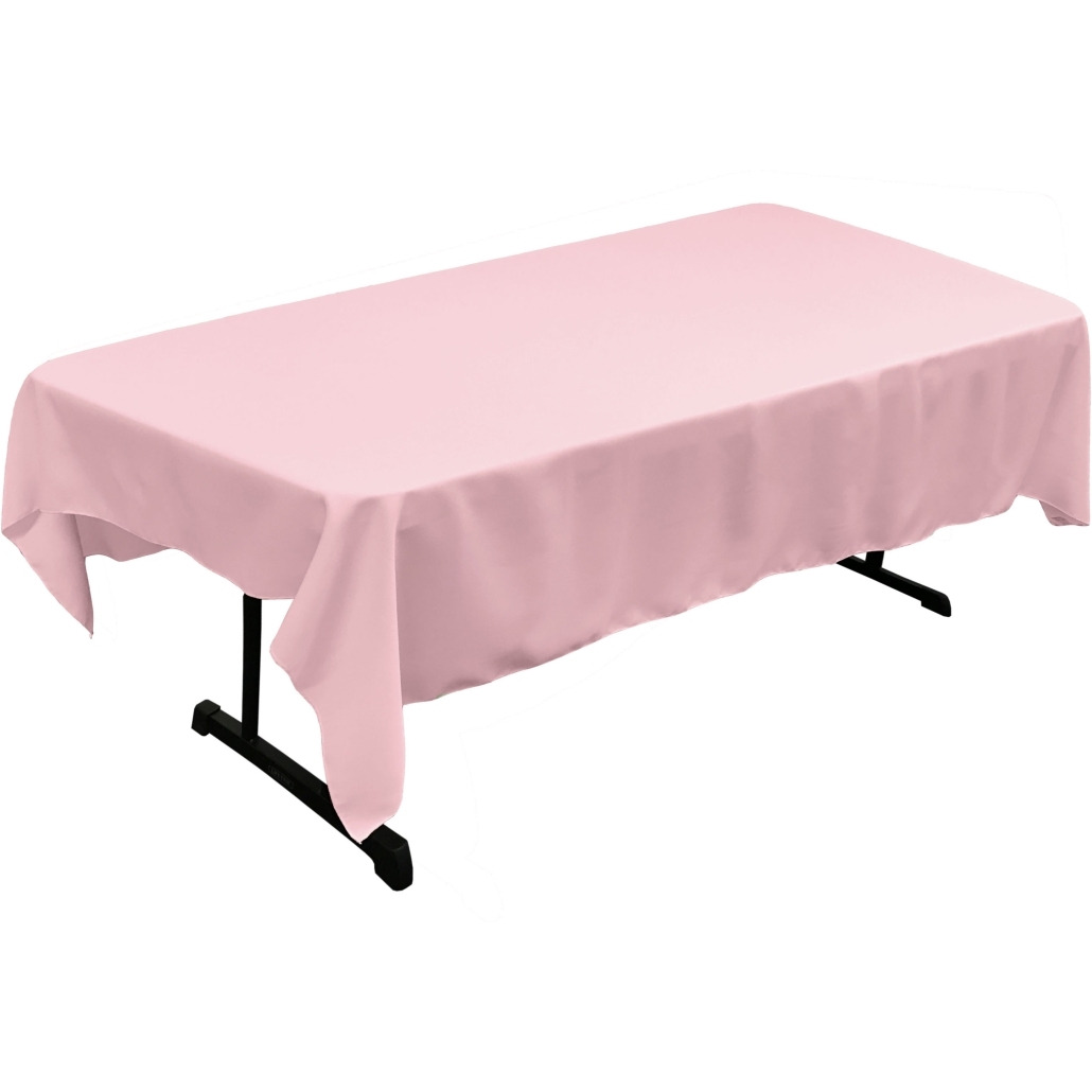 TCpop60x90-PinkLghtP37 Polyester Poplin Rectangular Tablecloth  Pink Light - 60 x 90 in.
