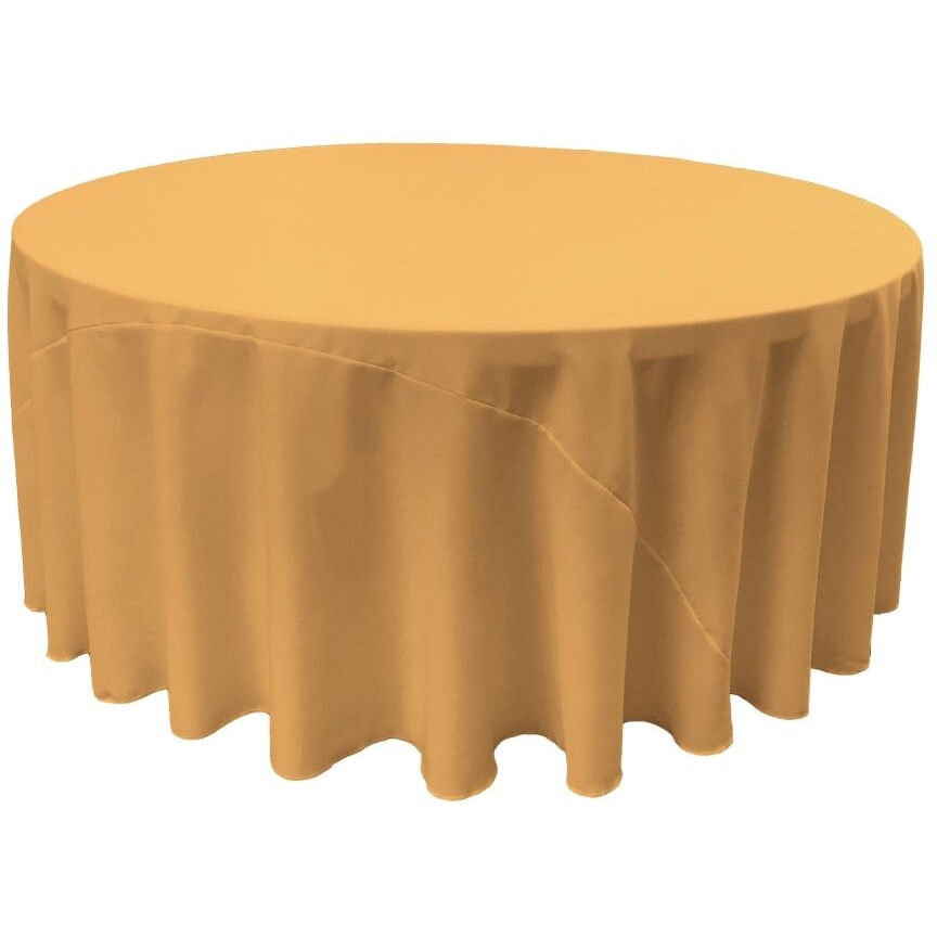 TCpop108R-GoldP14 Polyester Poplin Tablecloth  Gold - 108 in. Round
