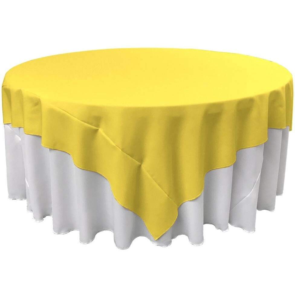 TCpop72x72-YellowLgtP99 Polyester Poplin Square Tablecloth  Light Yellow - 72 x 72 in.