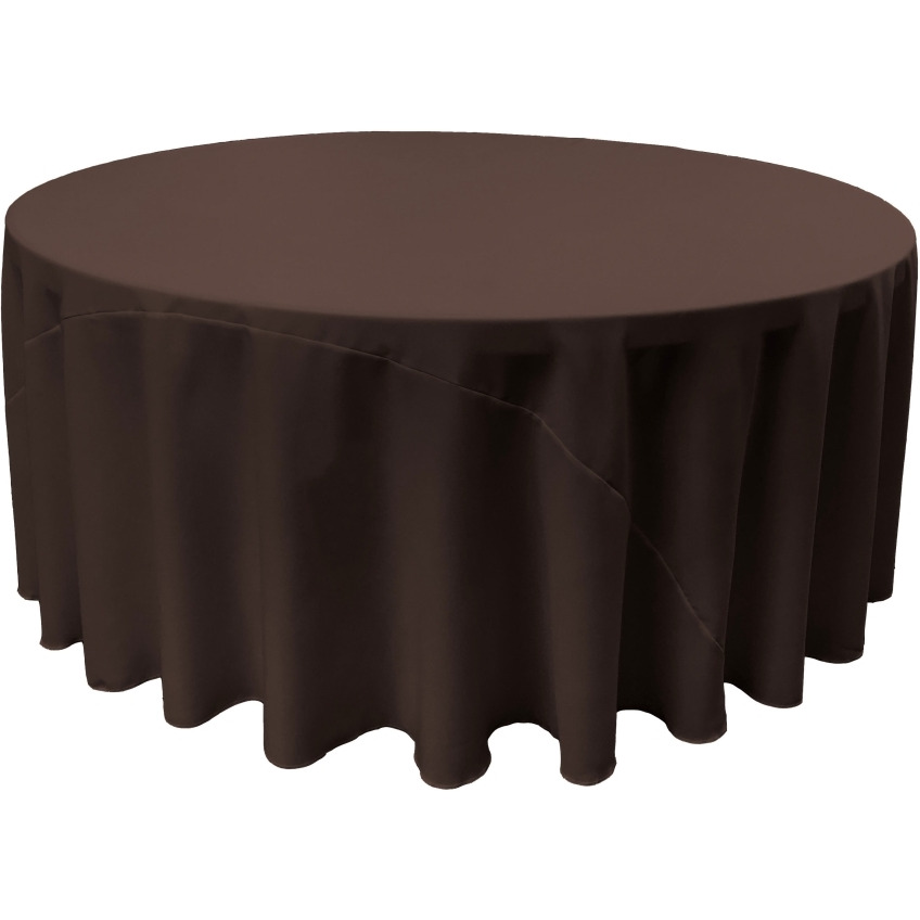TCpop132R-BrownP22 Polyester Poplin Tablecloth  Brown - 132 in. Round