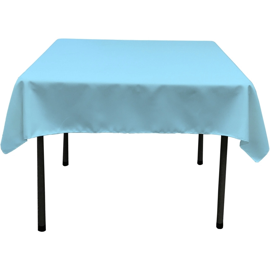 TCpop52x52-TurquoiseLgtP40 Polyester Poplin Square Tablecloth  Light Turquoise - 52 x 52 in.