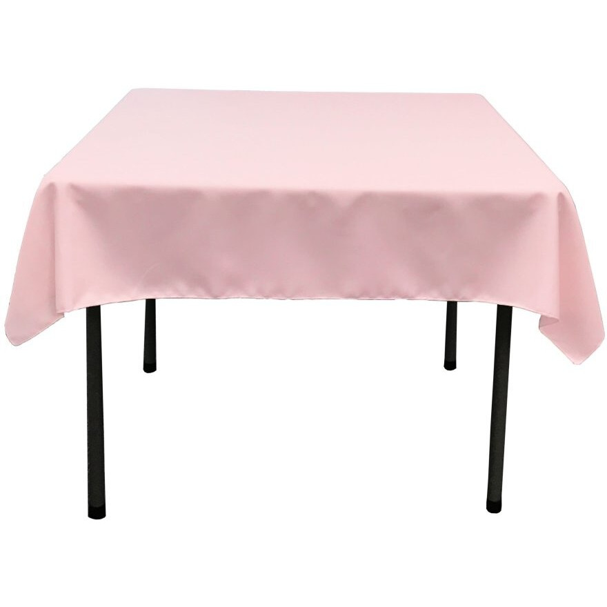 TCpop52x52-PinkLgtP37 Polyester Poplin Square Tablecloth  Light Pink - 52 x 52 in.