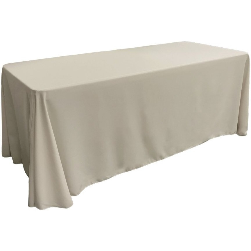 TCpop90x132-GrayLgtP41 Polyester Poplin Rectangular Tablecloth  Light Gray - 90 x 132 in.