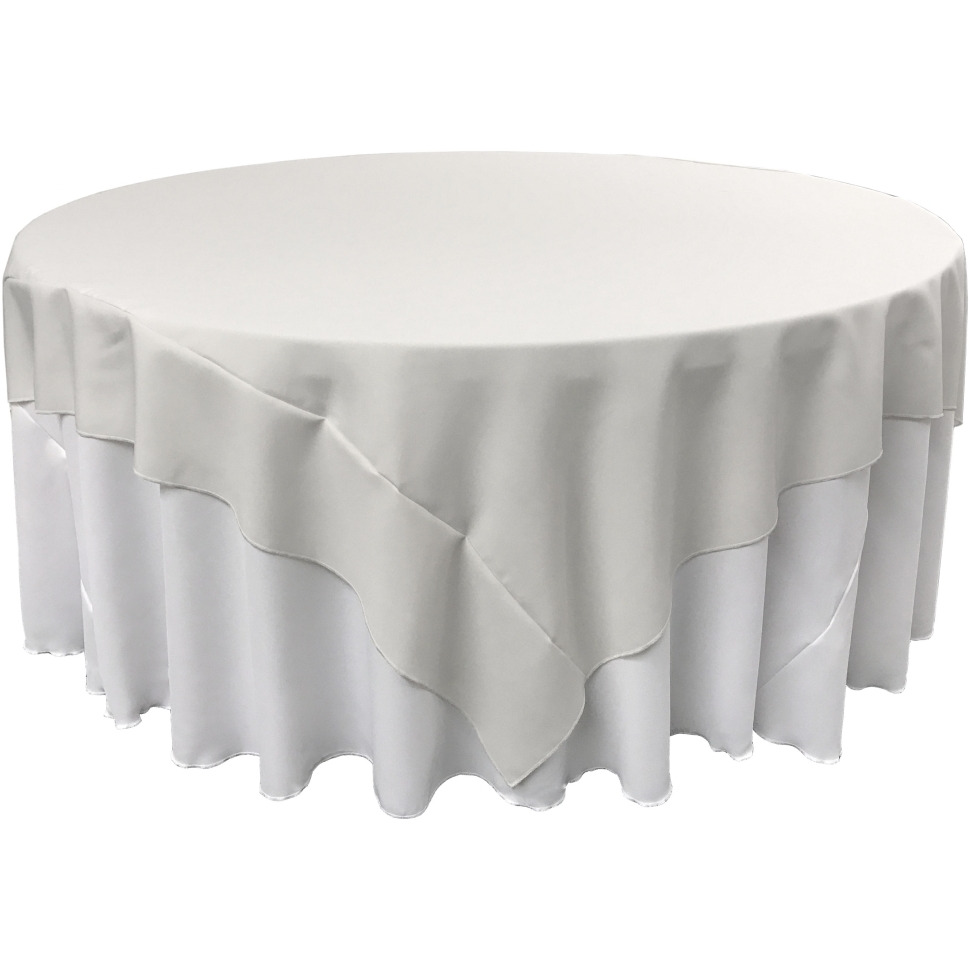 TCpop72x72-WhiteP11 Polyester Poplin Square Tablecloth  White - 72 x 72 in.