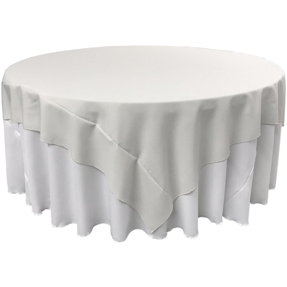 TCpop72x72-WhiteP11 Polyester Poplin Square Tablecloth  White - 72 x 72 in.
