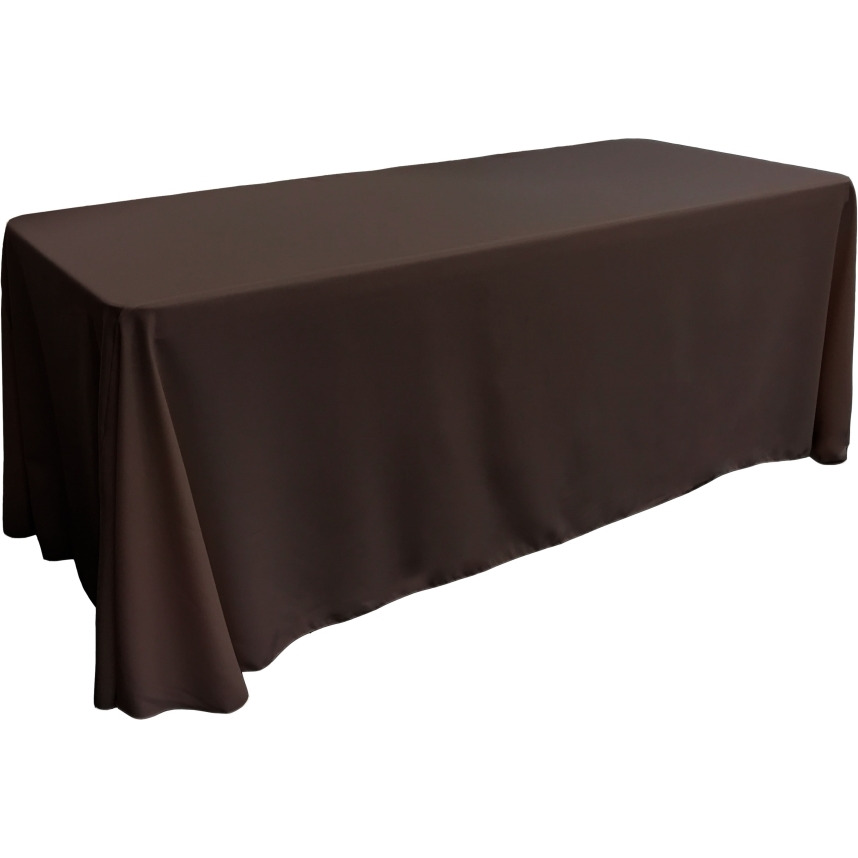 TCpop90x132-BrownP22 Polyester Poplin Rectangular Tablecloth  Brown - 90 x 132 in.