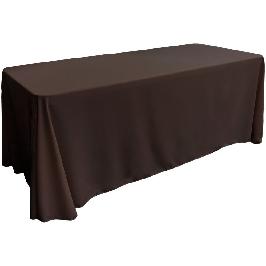 TCpop90x132-BrownP22 Polyester Poplin Rectangular Tablecloth  Brown - 90 x 132 in.