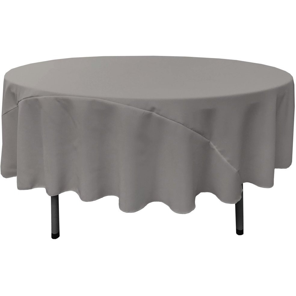 TCpop90R-GrayDrkP12 Polyester Poplin Tablecloth  Dark Gray - 90 in. Round