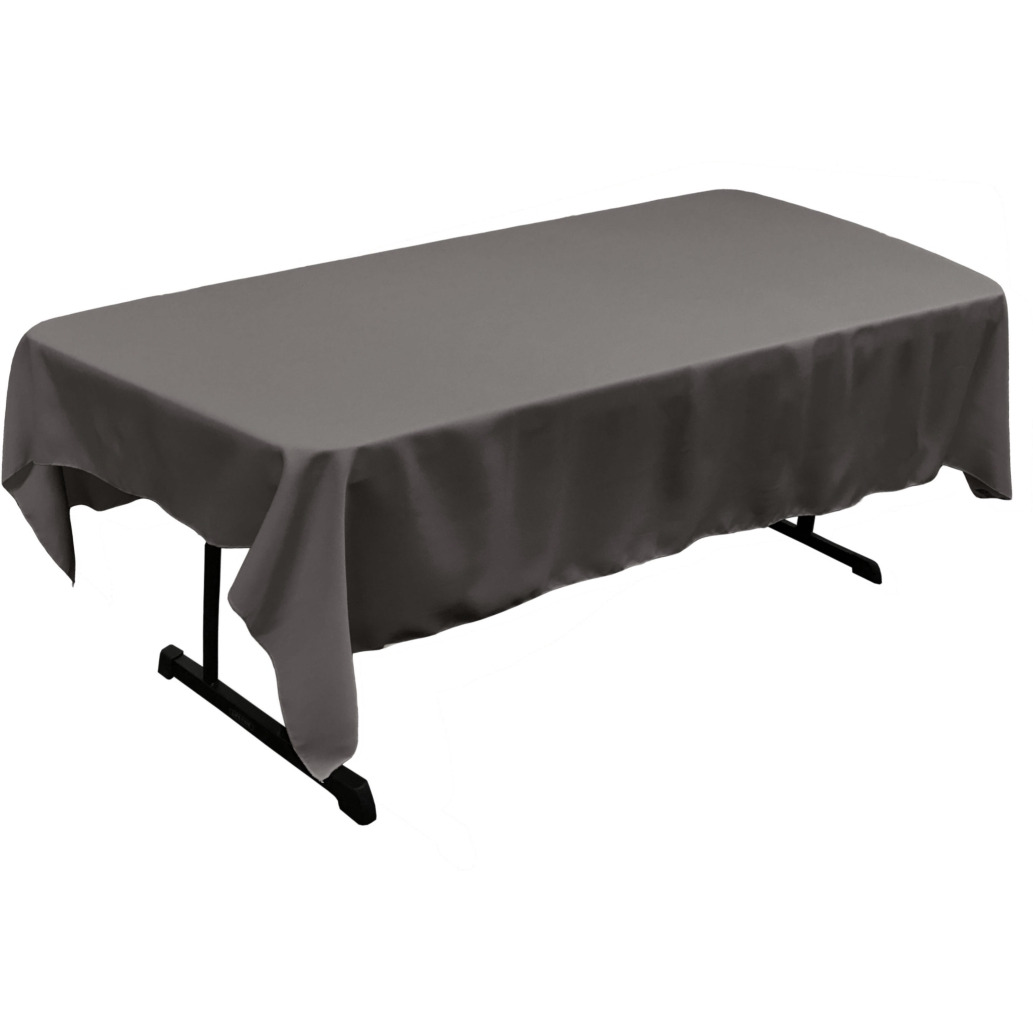 TCpop60x90-CharcoalP34 Polyester Poplin Rectangular Tablecloth  Charcoal - 60 x 90 in.