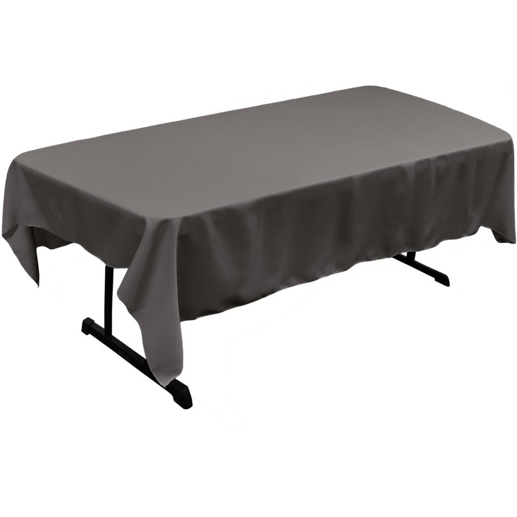 TCpop60x90-CharcoalP34 Polyester Poplin Rectangular Tablecloth  Charcoal - 60 x 90 in.
