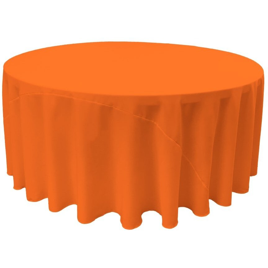 TCpop132R-OrangeP48 Polyester Poplin Tablecloth  Orange - 132 in. Round