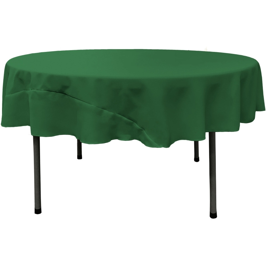 TCpop72R-GreenEmP32 Polyester Poplin Tablecloth  Emerald Green - 72 in. Round