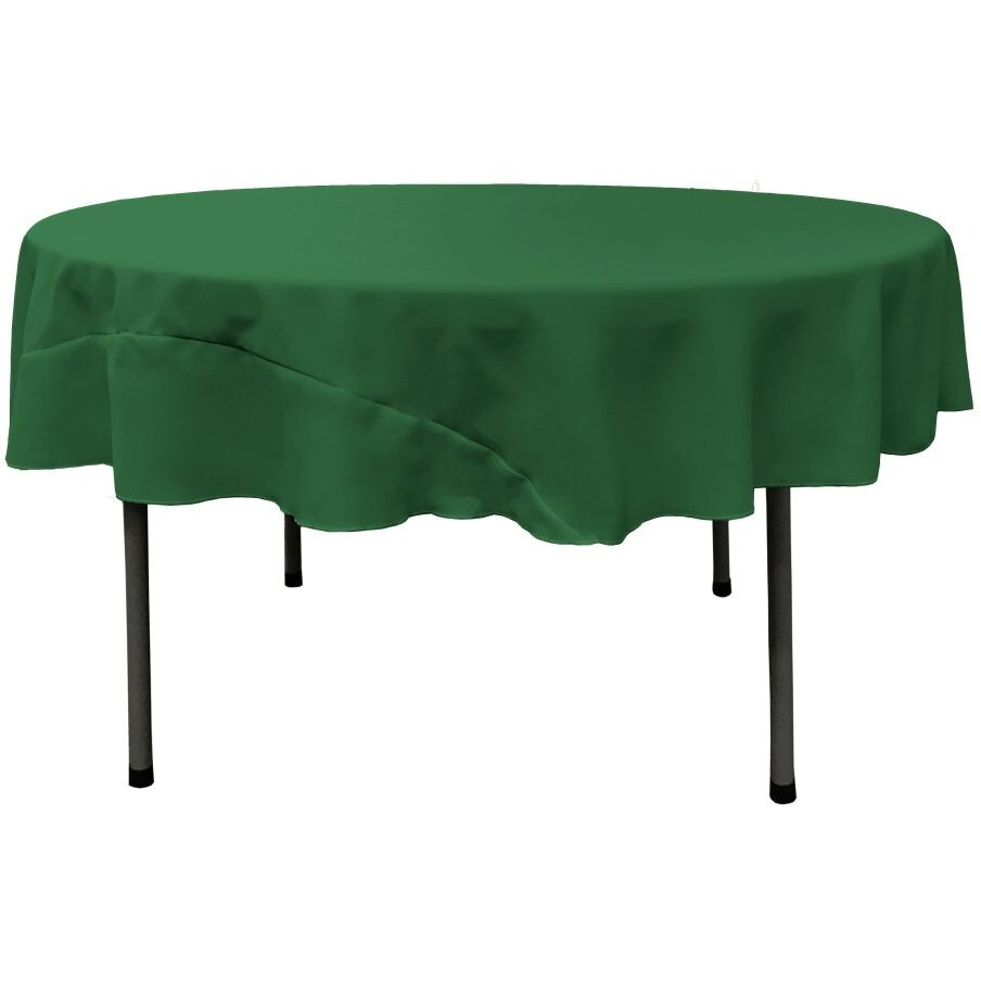 TCpop72R-GreenEmP32 Polyester Poplin Tablecloth  Emerald Green - 72 in. Round