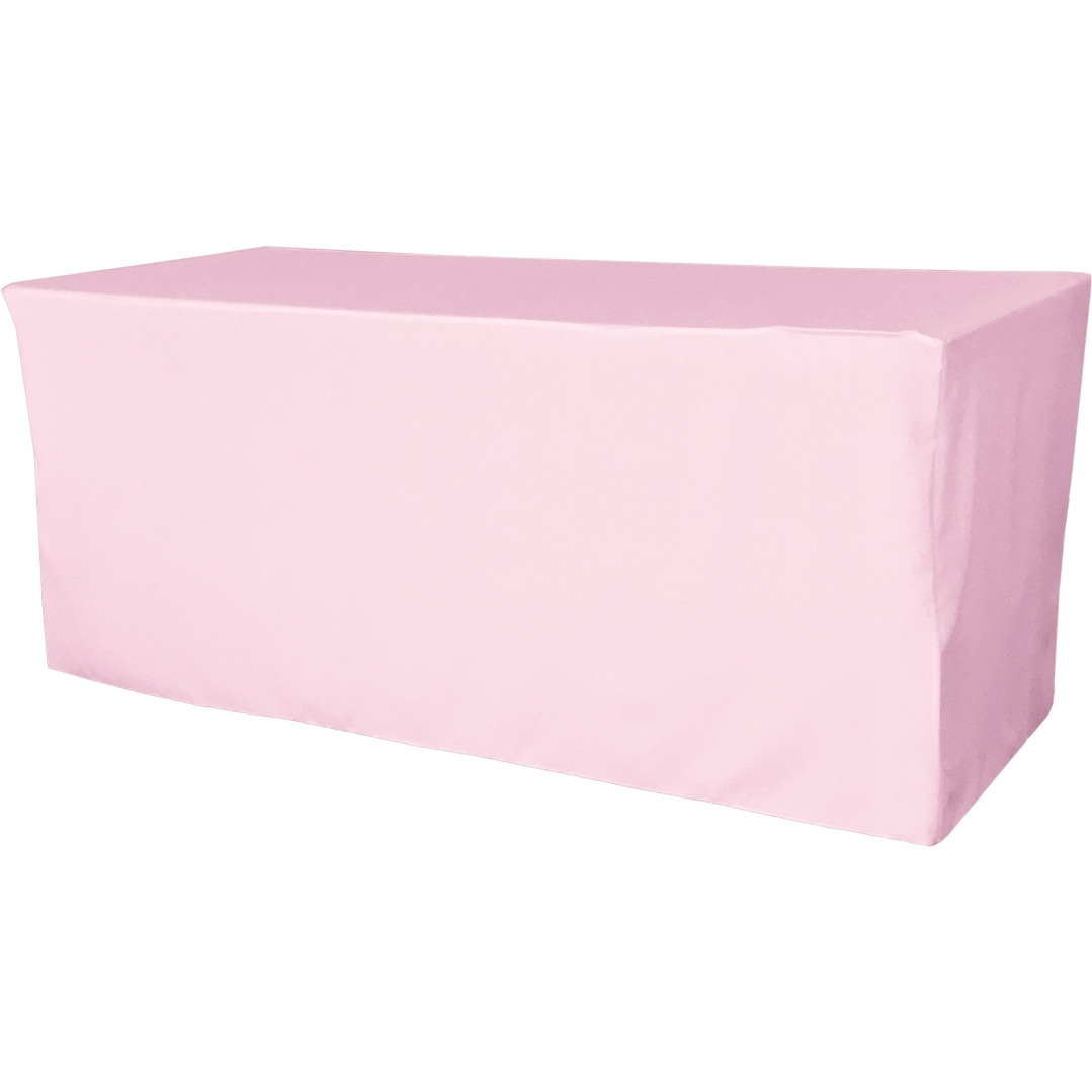 TCpop-fit-72x30x30-PinkLgtP37 2.23 lbs Polyester Poplin Fitted Tablecloth  Light Pink