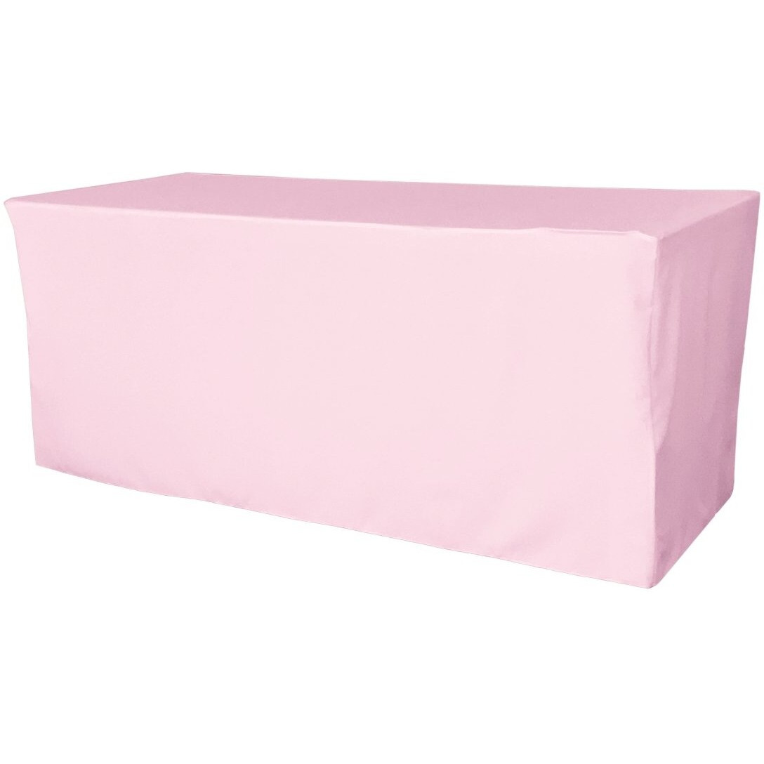 TCpop-fit-72x30x30-PinkLgtP37 2.23 lbs Polyester Poplin Fitted Tablecloth  Light Pink