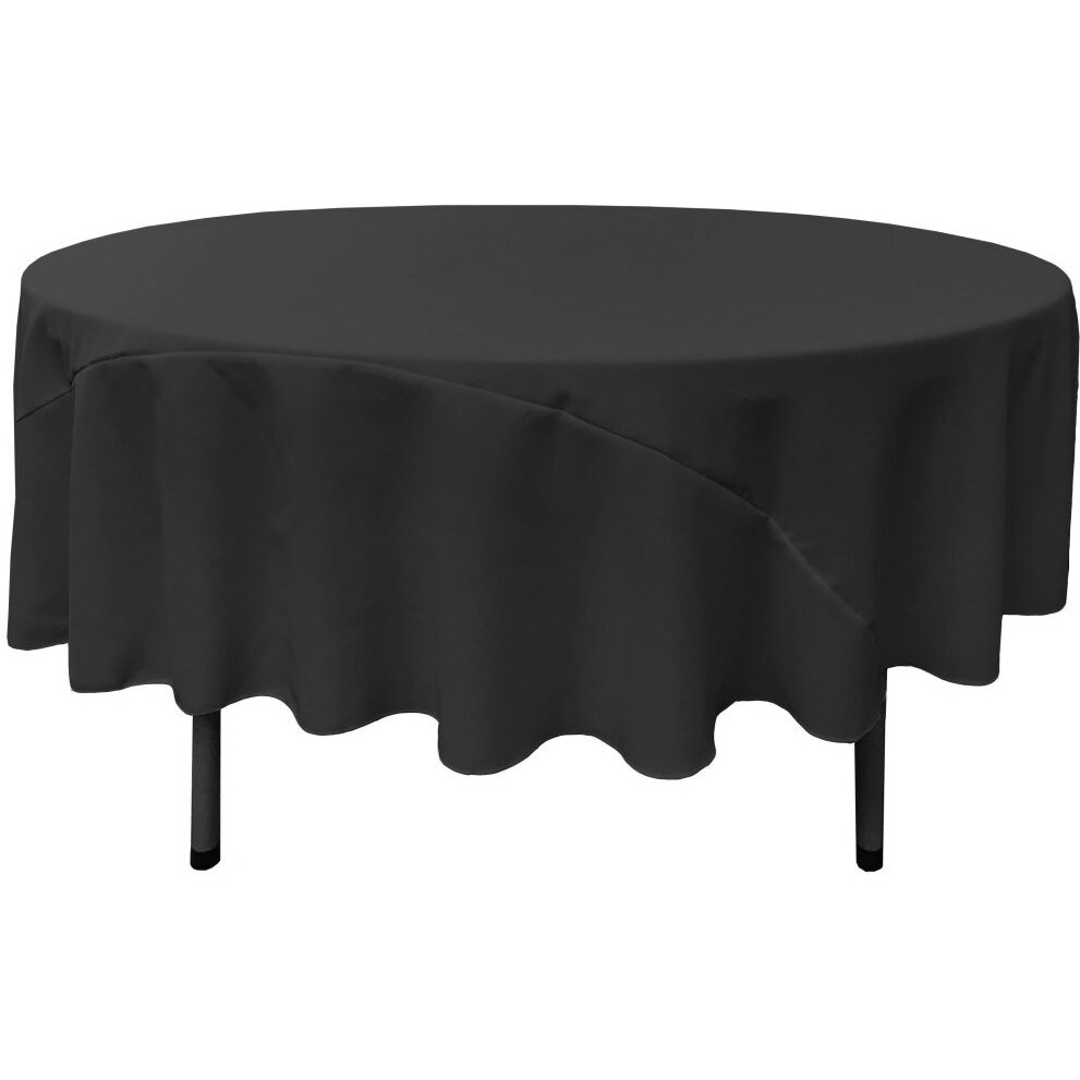 TCpop90R-BlackP24 Polyester Poplin Tablecloth  Black - 90 in. Round