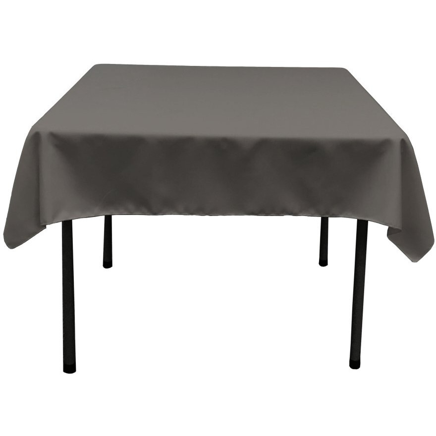 TCpop58x58-CharcoalP34 Polyester Poplin Square Tablecloth  Charcoal - 58 x 58 in.