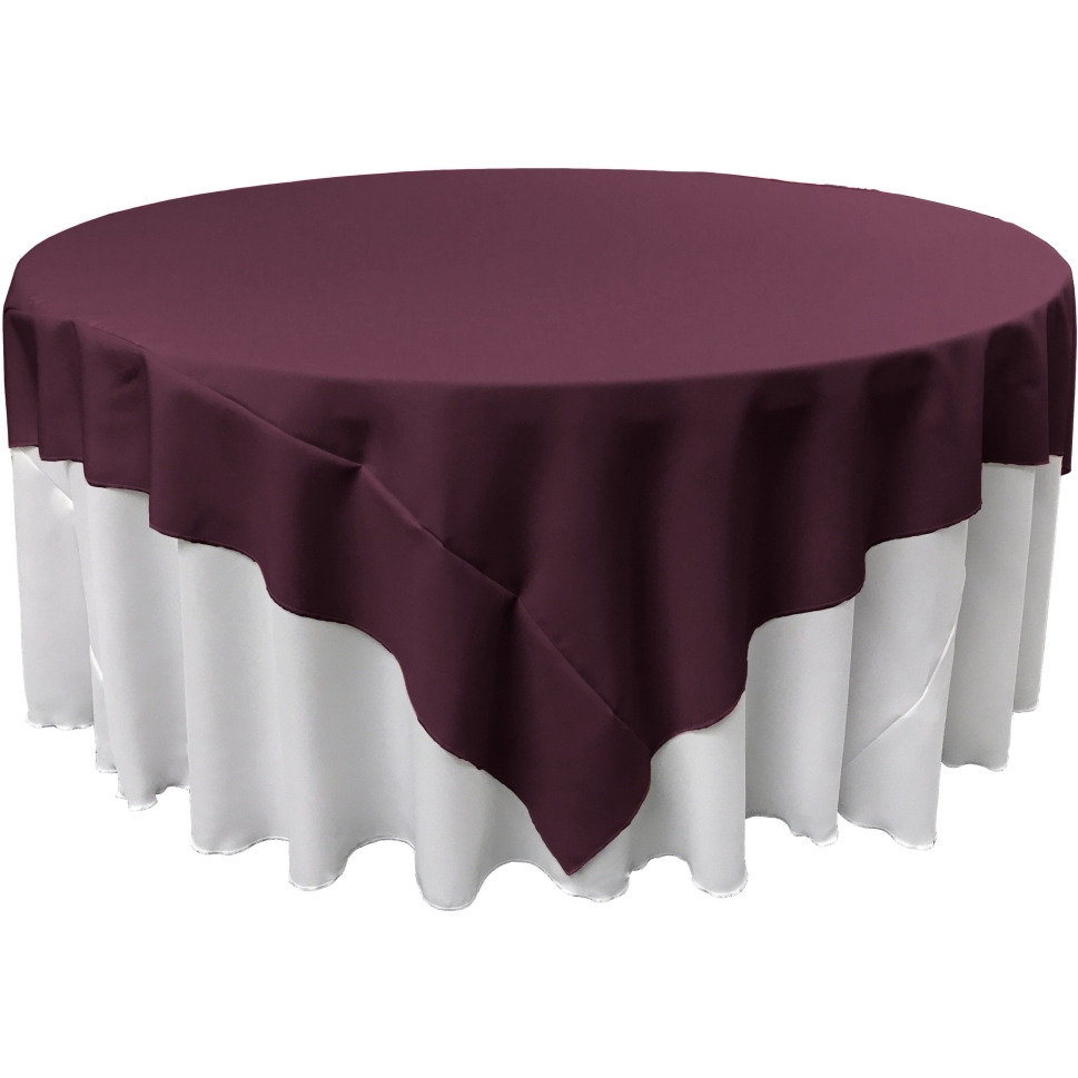TCpop72x72-EggplantP42 Polyester Poplin Square Tablecloth  Eggplant - 72 x 72 in.