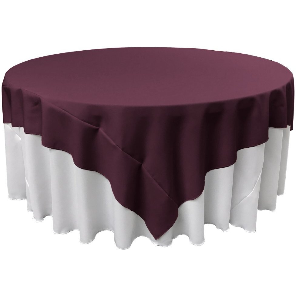 TCpop72x72-EggplantP42 Polyester Poplin Square Tablecloth  Eggplant - 72 x 72 in.