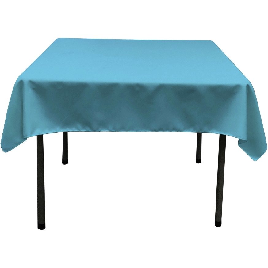 TCpop52x52-TurquoiseDrkP52 Polyester Poplin Square Tablecloth  Dark Turquoise - 52 x 52 in.